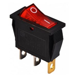 Перемикач клавішний KCD3-101N, 11мм, підсвічування 220V, 15А