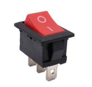 Перемикач, кнопка KCD1-102 AC 250В 6А 3 контакти - Червоний