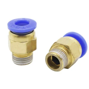 Пневматичний фітинг прямий PC6-01 різьблення 1/8» для трубки 6х4 (жовтий)