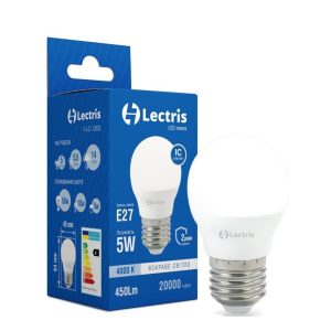 LED Лампа lectris G45 5W 4000K 220V E27