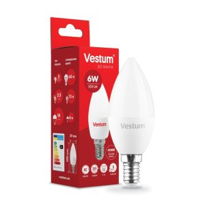 Лампа LED vestum C37 6W 4100K 220V E14