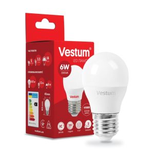 Світлодіодна лампа VESTUM LED G45 6W 4100K 220V E27